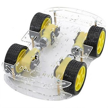 4WD Smart Robot Car Chassis Kit with BO Motors and Acrylic Base for Arduino & STEM Projects