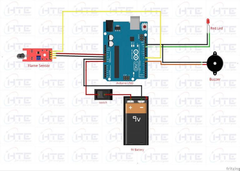 Fire Detection And Alarm System Using Arduino UNO | HTE Bangladesh