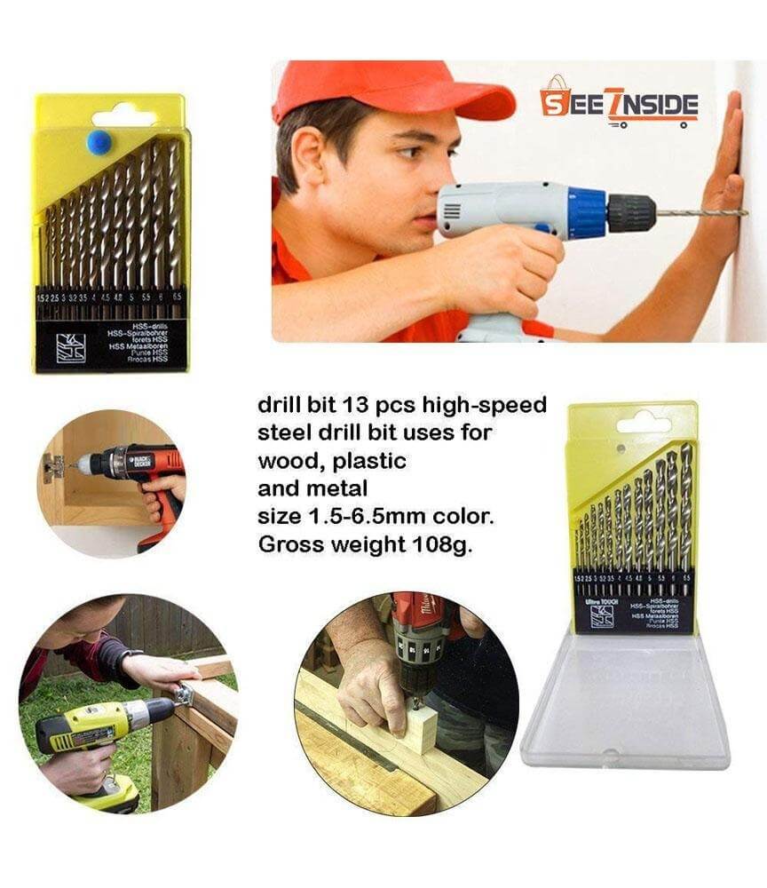 13pcs HSS Drill Bit Set for Electric and Manual Drilling Machines - Image 4