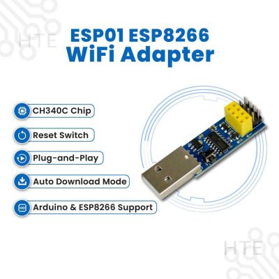 ESP01 ESP8266 WiFi Adapter Programmer CH340C for stable serial communication and programming of ESP-01/ESP-01S modules