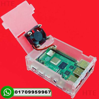 Raspberry Pi 4 Acrylic Case with Cooling Fan