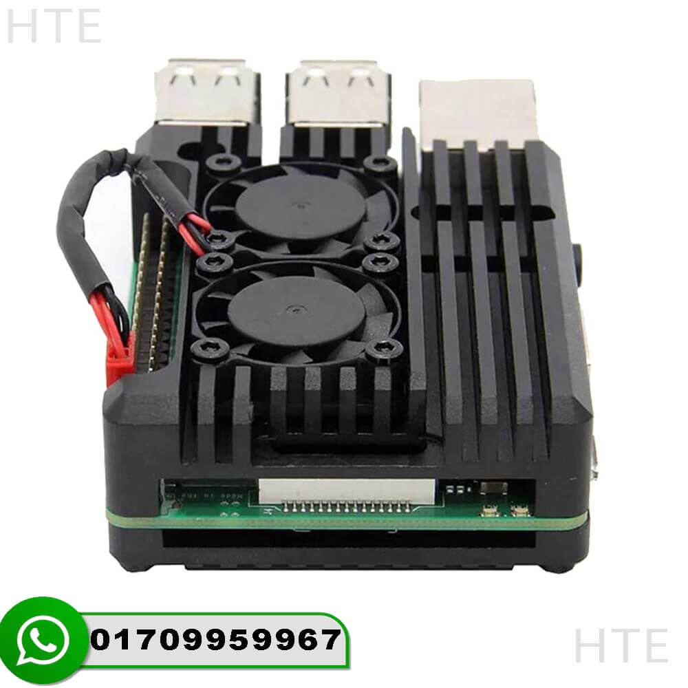 Raspberry Pi 4 Aluminum Alloy Case with Dual Fan Cooling - Image 3