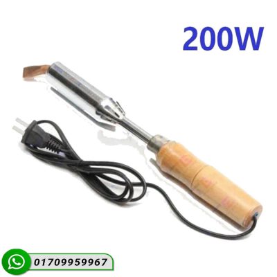 200W Heavy Duty Soldering Iron with Wood Handle and Chisel Tip