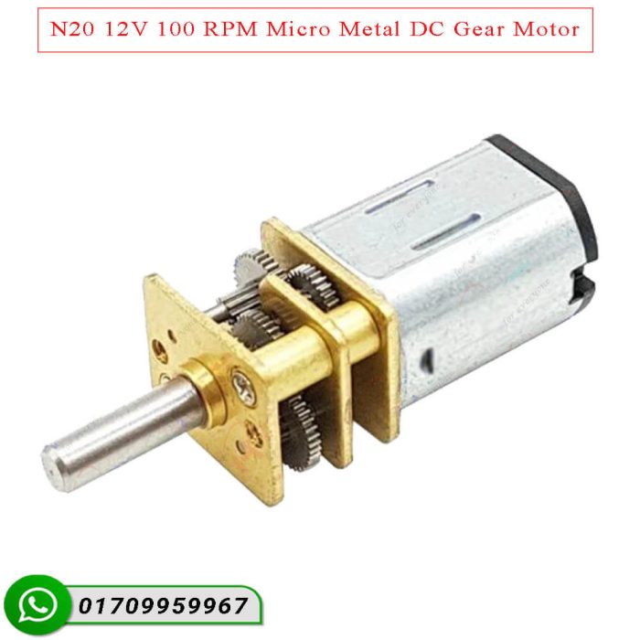 N20 12V 100 RPM Micro Metal DC Gear Motor - High Torque DC Motor For ...