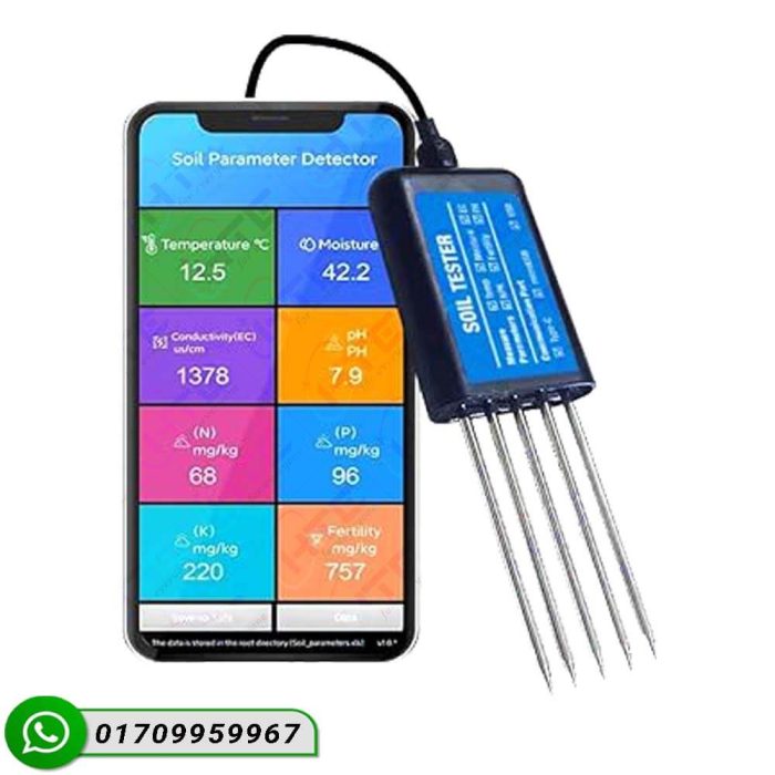 Temperature Moisture EC PH NPK Soil Tester - Portable USB Type-C 8-in-1 ...