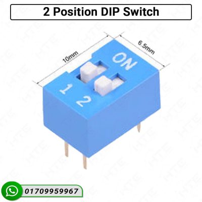 2 Position DIP Switch 2.54mm Pitch