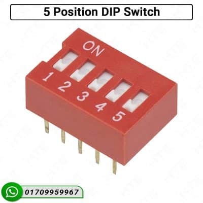 DIP 5 Position Switch with 2.54mm pitch for electronics and PCB projects