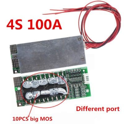 4S 12V 100A LiFePO4 BMS Protection Board with Aluminum Heat Sink