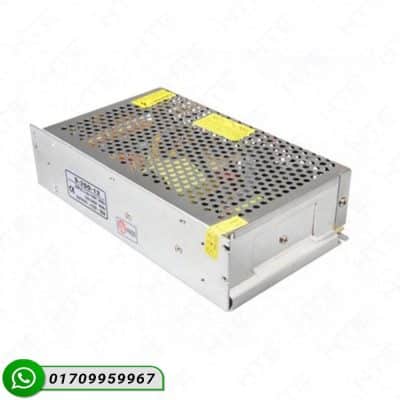 12V 20A DC SMPS Power Supply with AC and DC connection terminals.
