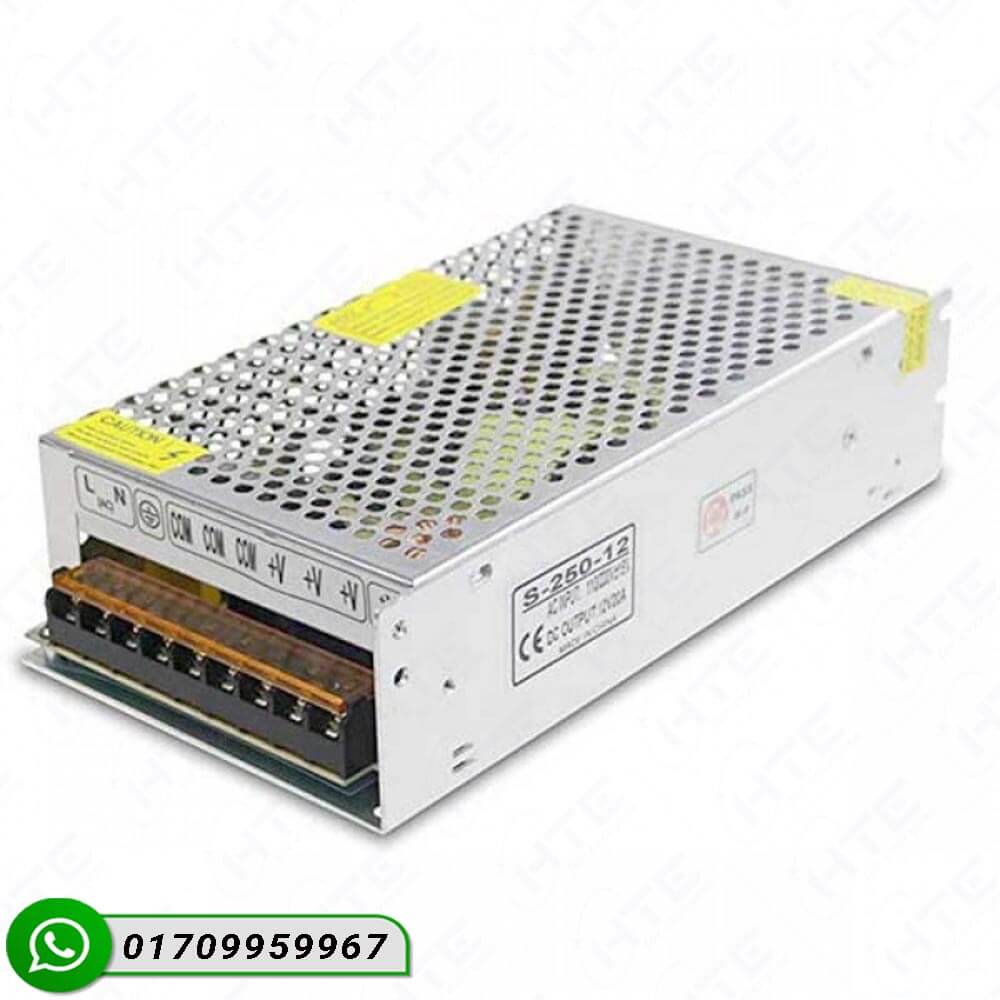 Technical specifications label of the 12V 20A DC SMPS Power Supply.