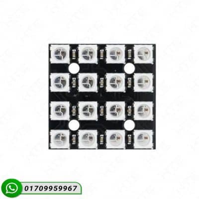 WS2812 5050 RGB LED Panel 16 Bit Front View for Arduino Projects.