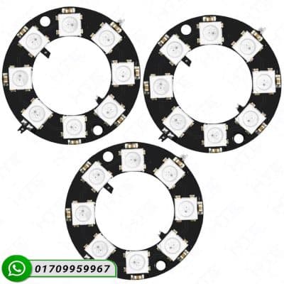 WS2812 5050 RGB LED Ring 8-Bit for Arduino and electronics projects.