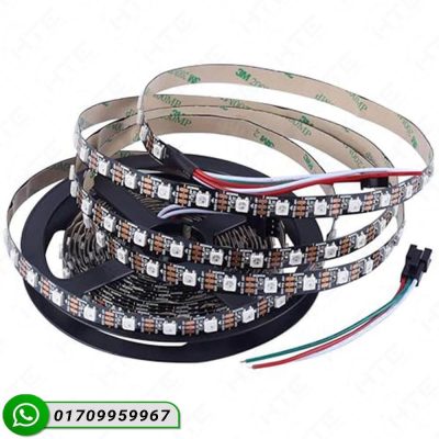 WS2812B Individually Addressable LED Strip 1 Meter showing rainbow colors.