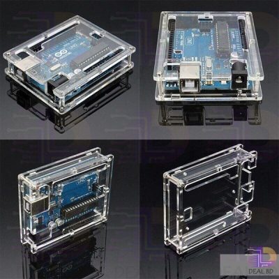 Arduino uno r3 abs transparent case cover fully assembled with board