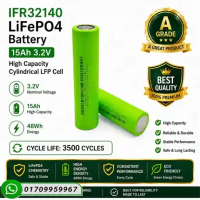 3.2V 15Ah LiFePO4 Battery Cell IFR32140