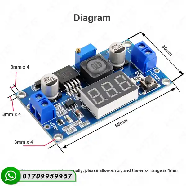 LM2596 Step Down Buck Converter Module with LED Display - Image 3