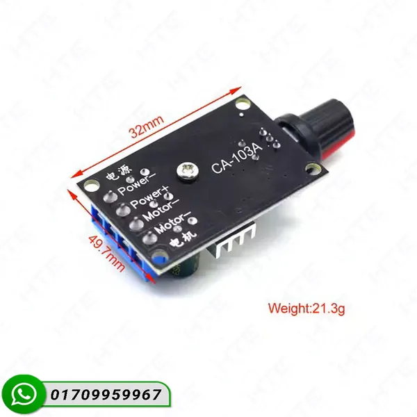 CA-103A PWM DC Motor Speed Controller 6V-28V 3A - Image 2
