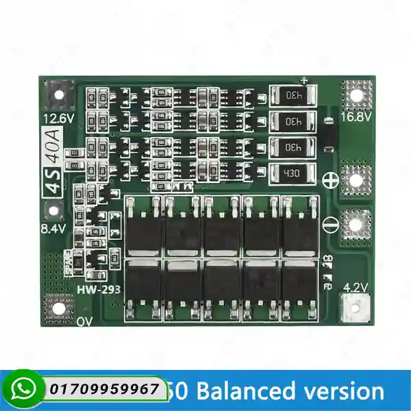 Original 4S 40A 14.8V Lithium Battery BMS PCB Protection Board - Balance Version - Image 4