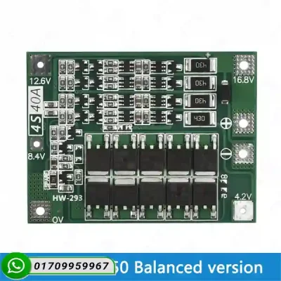 Original 4S 40A 14.8V Lithium Battery BMS PCB Protection Board - Balance Version