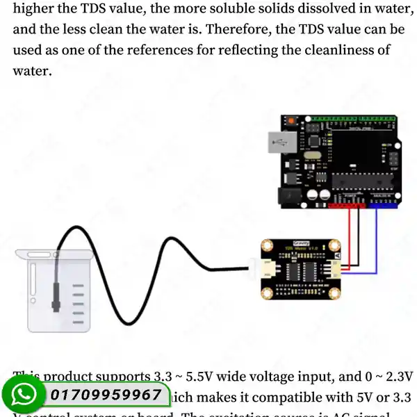 Gravity Analog TDS Sensor V1.0 Water Quality Meter Module for Arduino Project - Image 3