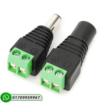 DC Power Male Female Plug Jack Adapter – Universal Heavy-Duty Solderless Screw Terminal Connector Set
