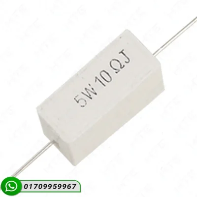 10 Ohm 5W Ceramic Cement Resistor (±5% Tolerance) – High Power Wirewound Resistor