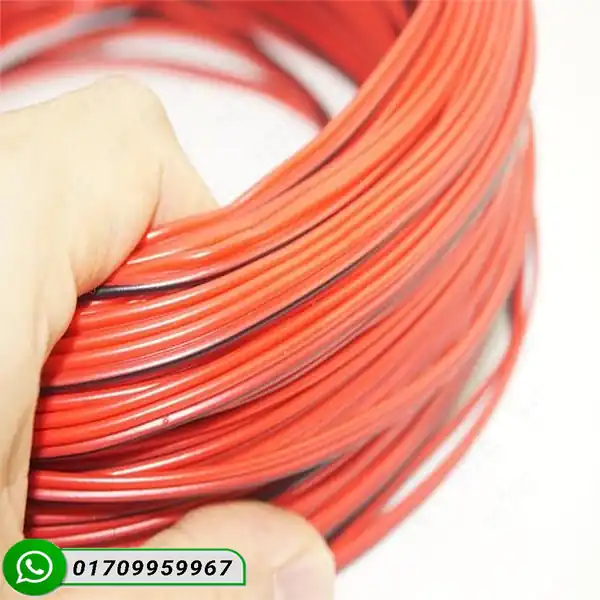 Main product thumbnail showing 1-meter roll of red and black bonded 24AWG 2-core twin wire.