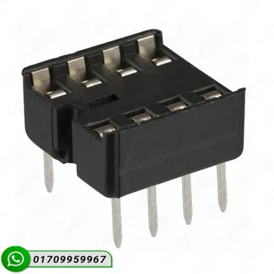 8-Pin DIP IC Socket - PCB Mount Dual In-Line Package Connector