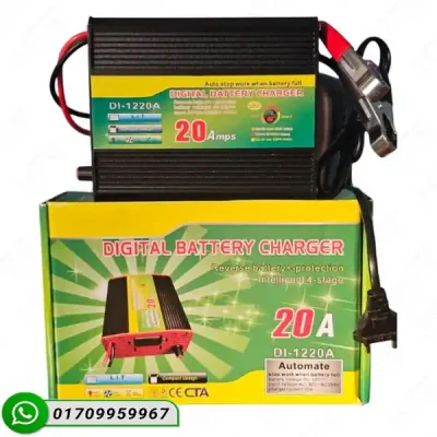 DI-1220A 12V 20A Smart Battery Charger with Digital Display
