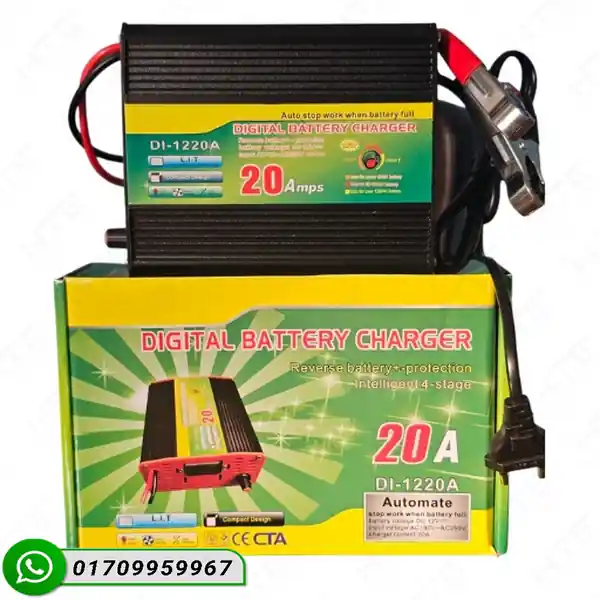 DI-1220A 12V 20A Smart Battery Charger with Digital Display – Best Price in Bangladesh