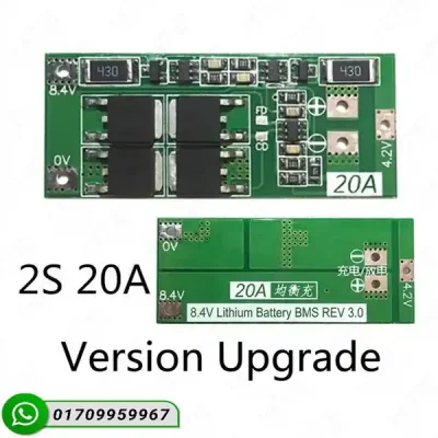 2S 20A Lithium Battery BMS | 8.4V Balance Charging Protection Module