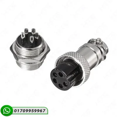 GX16 5-Pin Aviation Connector Pair | Male & Female Threaded Metal Plug & Socket