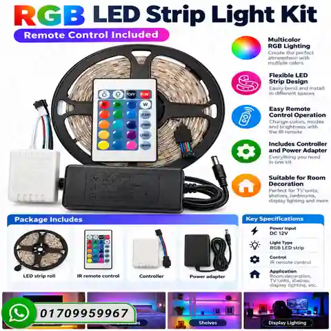 Waterproof RGB LED Strip Light Kit